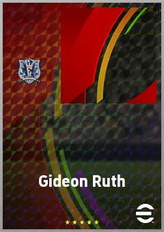 Gideon Ruth eFootball 2026 player card, 76 OVR LWF