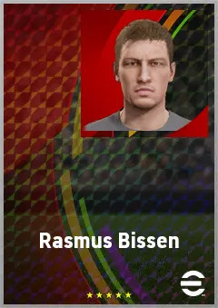 Rasmus Bissen eFootball 2026 player card, 61 OVR RB