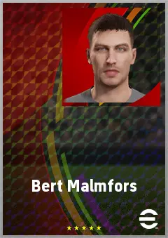 Bert Malmfors eFootball 2026 player card, 60 OVR LMF