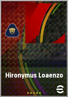 Hironymus Loaenzo eFootball 2026 player card, 72 OVR CMF