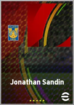 Jonathan Sandin eFootball 2026 player card, 74 OVR RWF