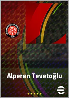 Alperen Tevetoğlu eFootball 2026 player card, 55 OVR LWF