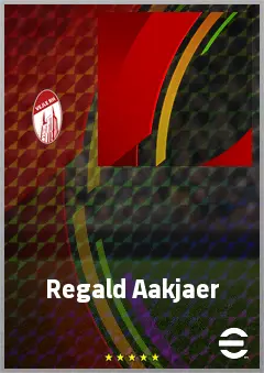 Regald Aakjaer eFootball 2026 player card, 58 OVR CMF