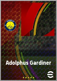 Adolphus Gardiner eFootball 2026 player card, 57 OVR LMF