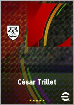César Trillet eFootball 2026 player card, 57 OVR LMF