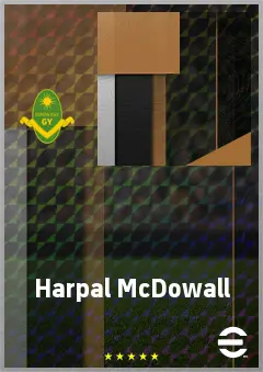 Harpal McDowall eFootball 2026 player card, 68 OVR LB