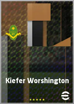 Kiefer Worshington eFootball 2026 player card, 69 OVR CF