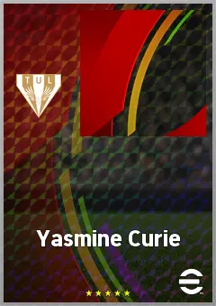 Yasmine Curie eFootball 2026 player card, 64 OVR CF