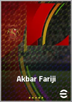Akbar Fariji eFootball 2026 player card, 57 OVR CMF