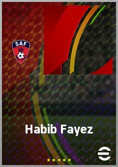 Habib Fayez eFootball 2026 player card, 57 OVR LWF