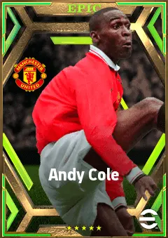 Andy Cole eFootball 2026 player card, 80 OVR CF