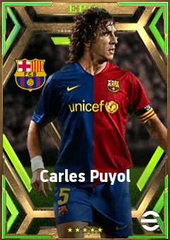 Carles Puyol eFootball 2026 player card, 85 OVR CB