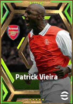 Patrick Vieira eFootball 2026 player card, 86 OVR DMF