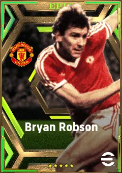Bryan Robson eFootball 2026 player card, 81 OVR CMF