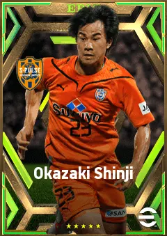 Okazaki Shinji eFootball 2026 player card, 77 OVR CF