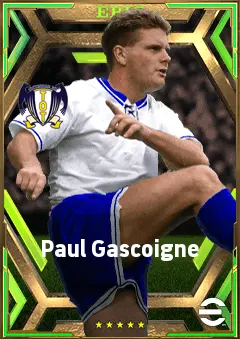 Paul Gascoigne eFootball 2026 player card, 83 OVR AMF