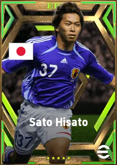 Sato Hisato eFootball 2026 player card, 76 OVR CF