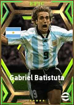 Gabriel Batistuta eFootball 2026 player card, 85 OVR CF