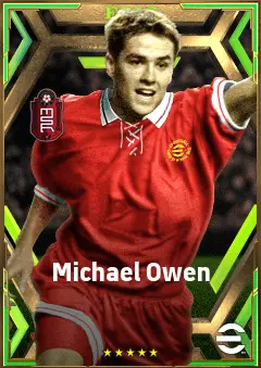 Michael Owen eFootball 2026 player card, 83 OVR CF