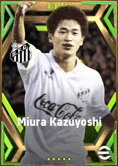 Miura Kazuyoshi eFootball 2026 player card, 77 OVR LWF