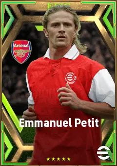 Emmanuel Petit eFootball 2026 player card, 82 OVR DMF