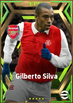 Gilberto Silva eFootball 2026 player card, 82 OVR DMF