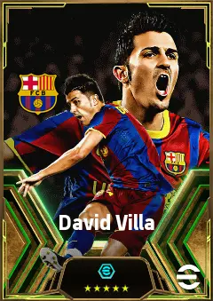 David Villa eFootball 2026 player card, 85 OVR LWF