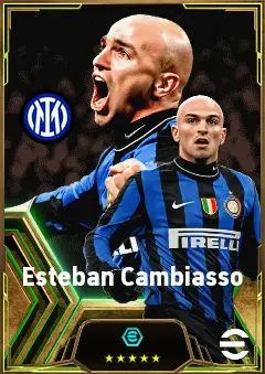 Esteban Cambiasso eFootball 2026 player card, 83 OVR DMF