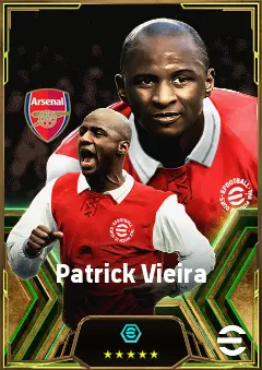 Patrick Vieira eFootball 2026 player card, 85 OVR DMF