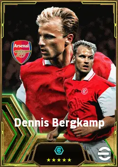 Dennis Bergkamp eFootball 2026 player card, 84 OVR SS