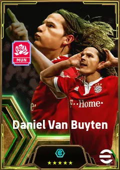 Daniel Van Buyten eFootball 2026 player card, 83 OVR CB