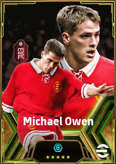 Michael Owen eFootball 2026 player card, 85 OVR CF