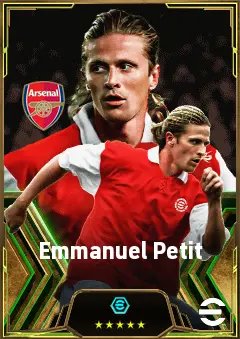 Emmanuel Petit eFootball 2026 player card, 83 OVR DMF