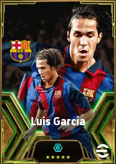 Luis García eFootball 2026 player card, 82 OVR RWF