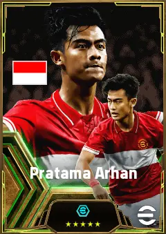 Pratama Arhan eFootball 2026 player card, 75 OVR LB