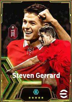 Steven Gerrard eFootball 2026 player card, 85 OVR DMF