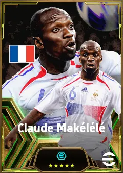 Claude Makélélé eFootball 2026 player card, 85 OVR DMF