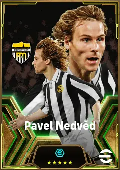 Pavel Nedvěd eFootball 2026 player card, 85 OVR AMF