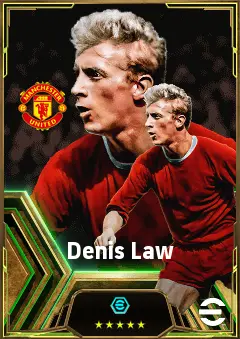 Denis Law eFootball 2026 player card, 85 OVR CF