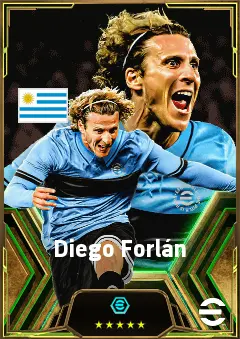Diego Forlán eFootball 2026 player card, 84 OVR CF