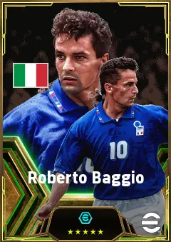 Roberto Baggio eFootball 2026 player card, 85 OVR CF