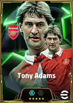 Tony Adams eFootball 2026 player card, 83 OVR CB