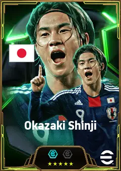 Okazaki Shinji eFootball 2026 player card, 83 OVR RWF