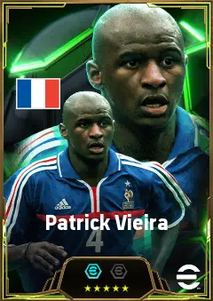 Patrick Vieira eFootball 2026 player card, 86 OVR DMF