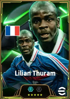 Lilian Thuram eFootball 2026 player card, 86 OVR RB
