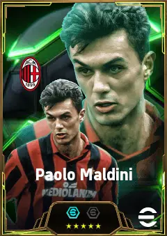Paolo Maldini eFootball 2026 player card, 86 OVR LB