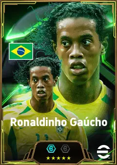 Ronaldinho Gaúcho eFootball 2026 player card, 86 OVR AMF
