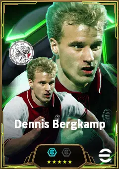 Dennis Bergkamp eFootball 2026 player card, 82 OVR AMF