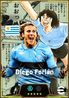 Diego Forlán eFootball 2026 player card, 85 OVR CF