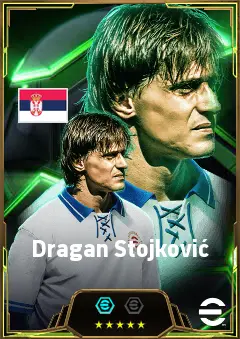 Dragan Stojković eFootball 2026 player card, 85 OVR AMF